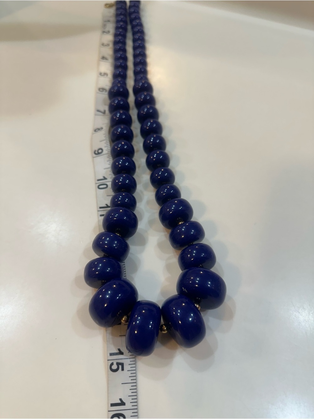 Vintage KJL Kenneth Jay Lane Cobalt Blue Resin Bead Necklace Unbranded Earrings - Picture 9 of 13